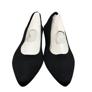Mia Womens Black Textured Pointed Toe Flats Size 6
